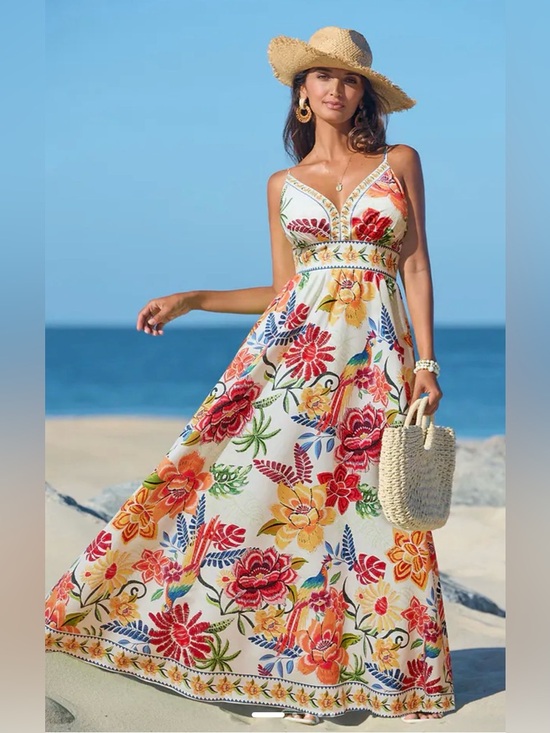 Cupshe Dresses & Skirts - CUPSHE NWT Vibrant Oasis Tropical Maxi Dress -multi -XL